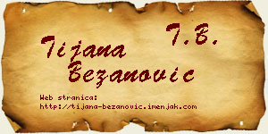 Tijana Bežanović vizit kartica